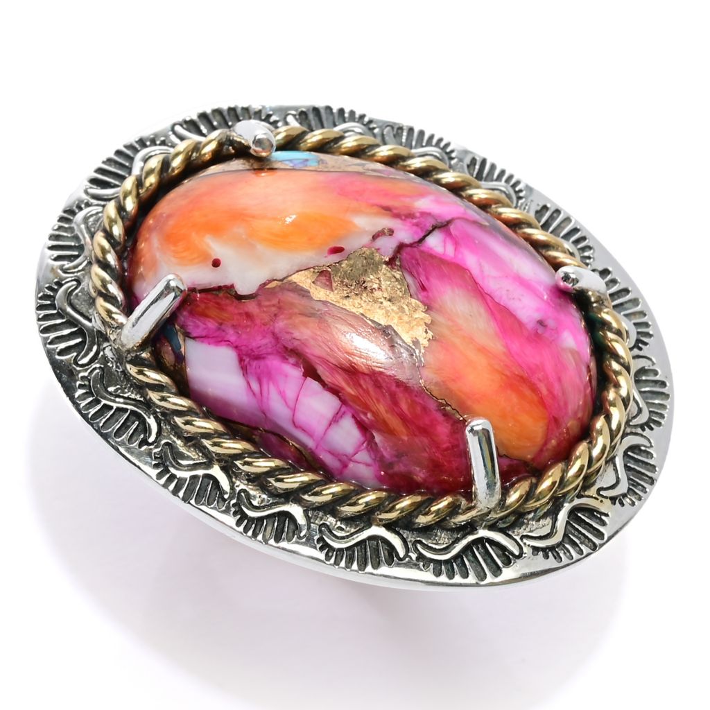 Southwest Elements Choice of 25x18mm Oval Gemstone East-West Ring by Steals