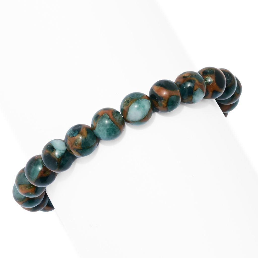 Southwest Elements 8-8.5mm Gemstone Bead & Sterling Silver Navajo Pearl Bracelet by Steals