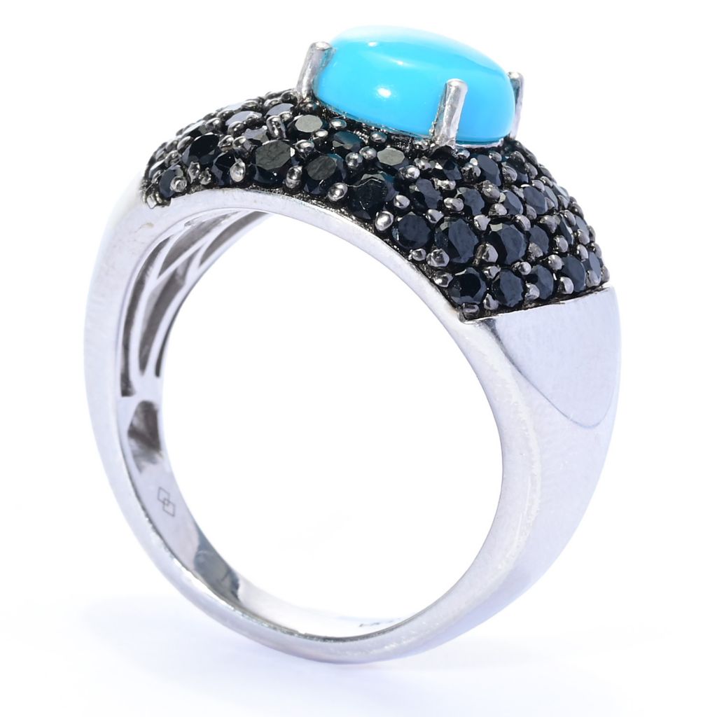 Gem Treasures Sleeping Beauty Turquoise & Pave Gemstone Dome Ring by Steals