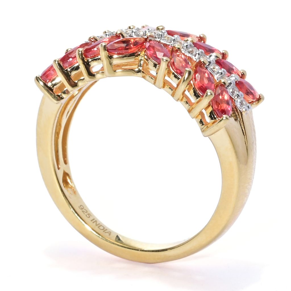 Gem Treasures 18K Vermeil Choice of 1.90ctw Exotic Sapphire & Zircon Ring by Steals