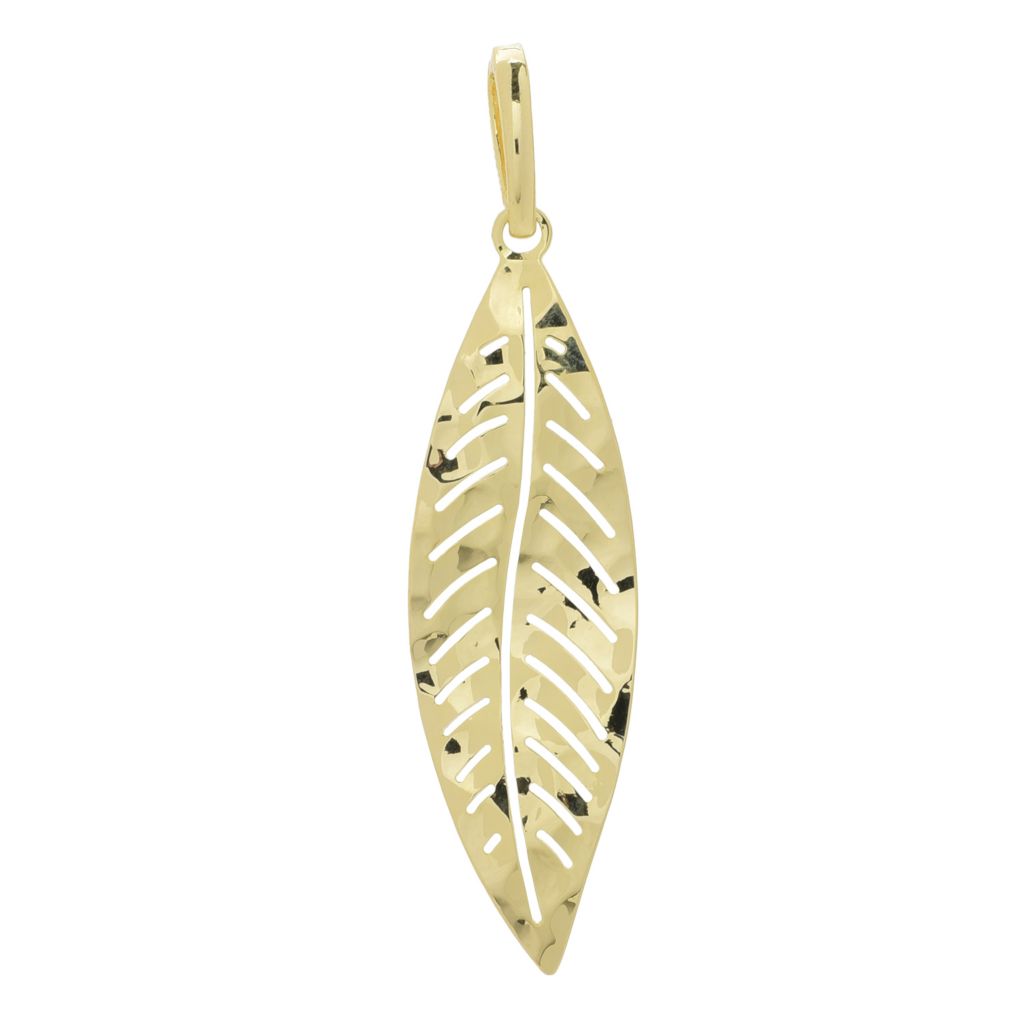 Toscana Italiana 18K Gold Plated Acqua Bagnata Leaf Enhancer Pendant by Steals