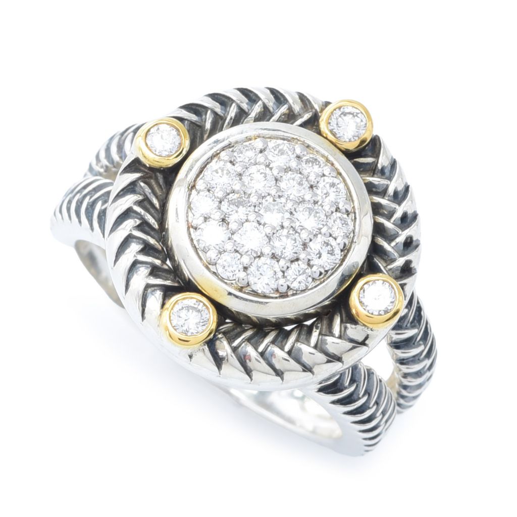 Melodia Diamonds 18K Vermeil 0.48ctw Round Lab Grown Diamond Cluster Ring by Steals