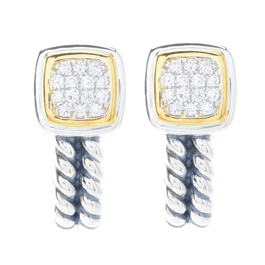 Melodia Diamonds 18K Vermeil 0.19ctw Round Lab Grown Diamond J-Hoop Earrings by Steals