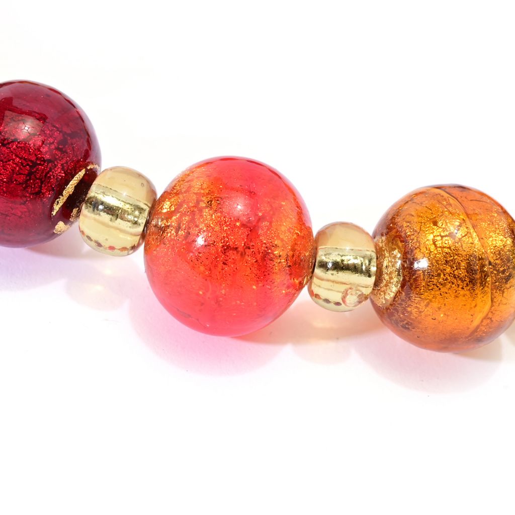 Il Murano di Francesca Choice of Color Murano Glass Bead Stretch Bracelet by Steals