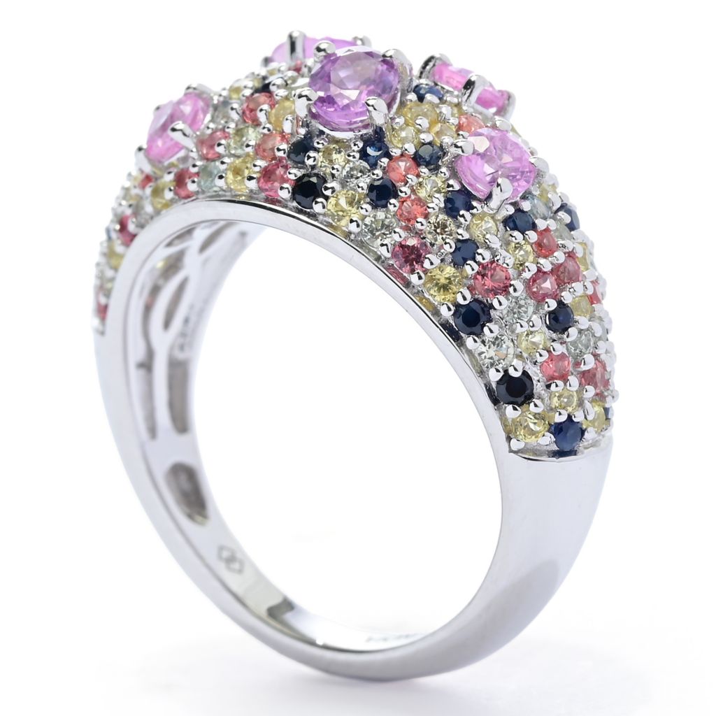 Gem Treasures 2.62ctw Oval & Round Multi Sapphire Mosaic Cluster Ring by Steals