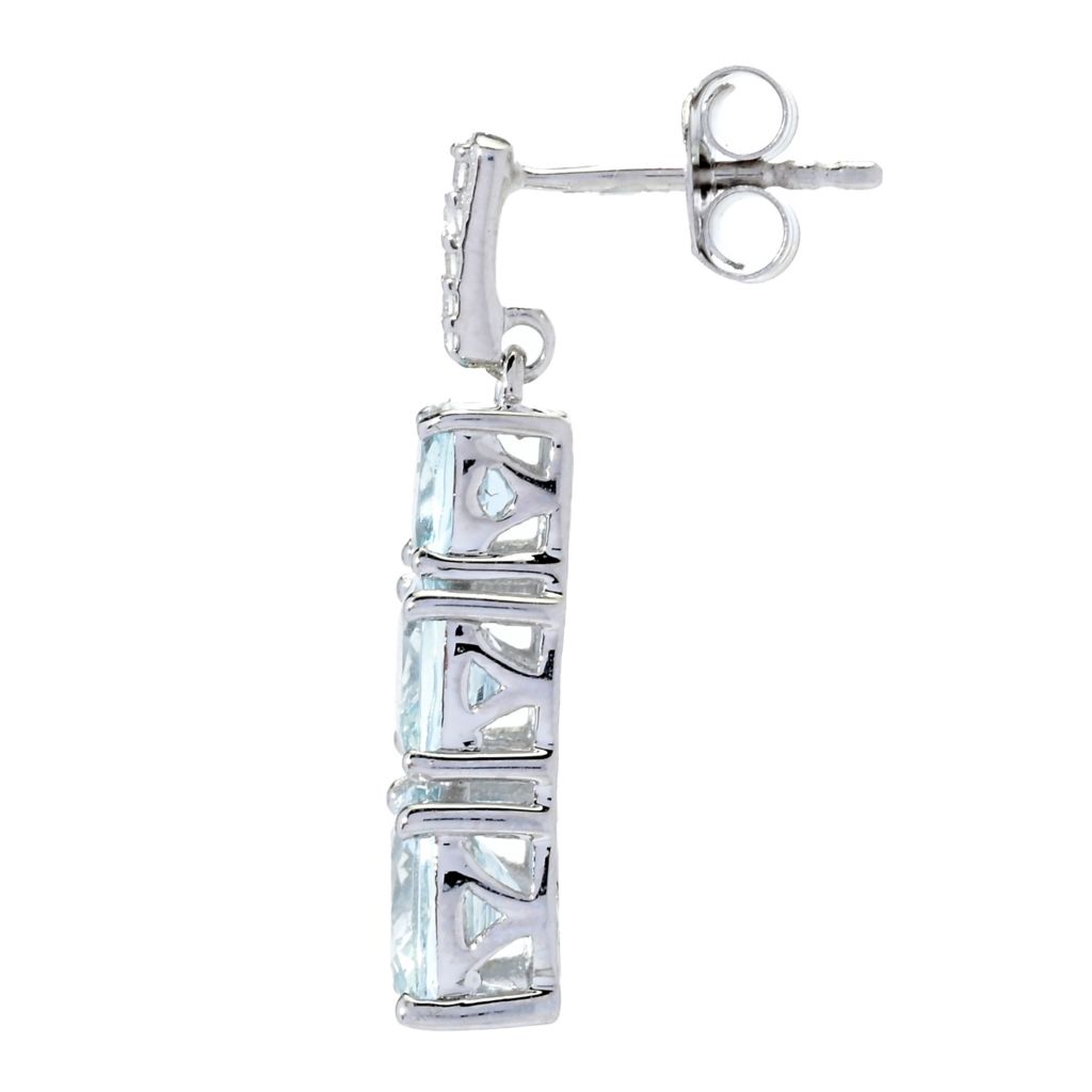Gem Treasures 5.37ctw Aquamarine & White Zircon Drop Earrings by Steals