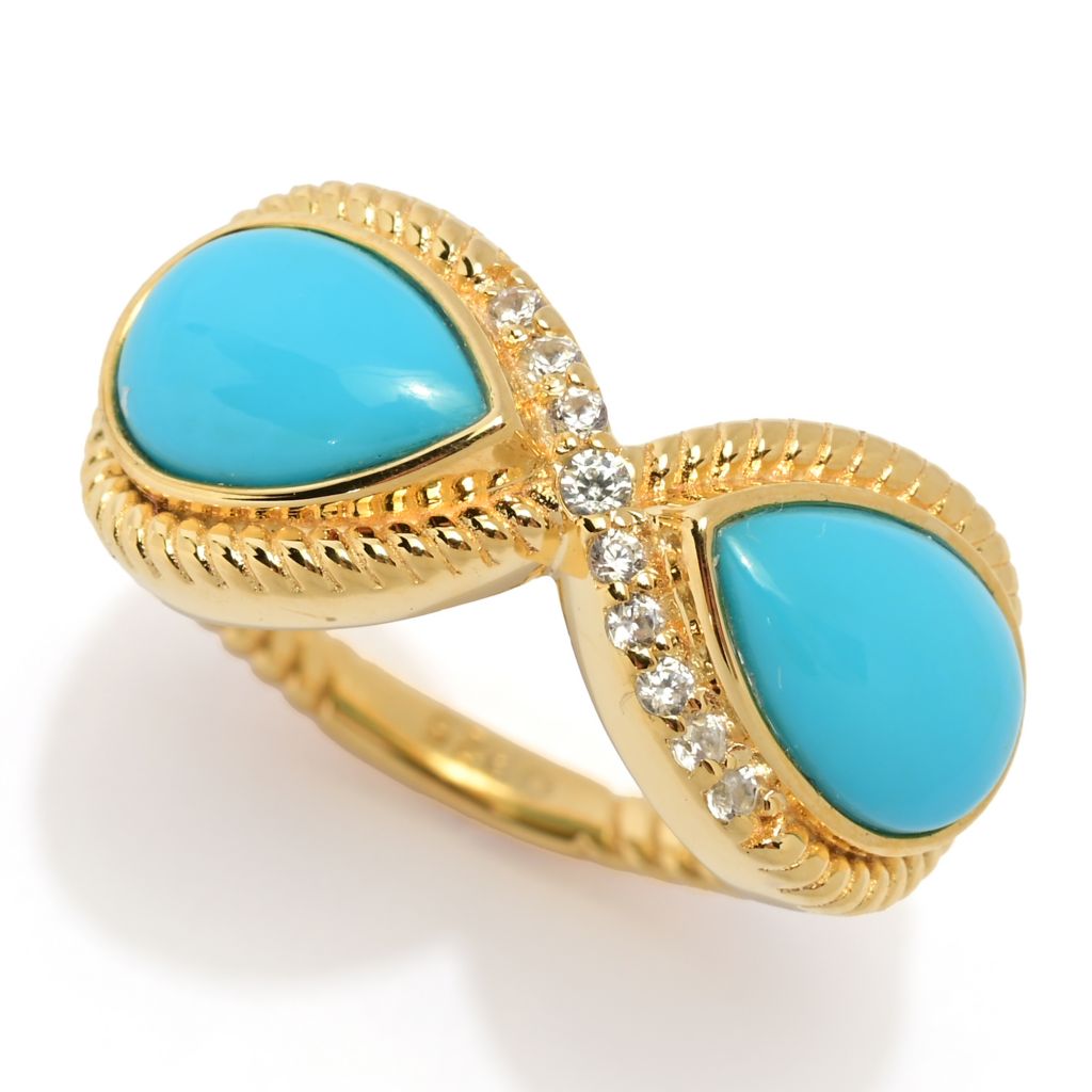 Elemental Gems 18K Gold Plated Sleeping Beauty Turquoise Infinity Braided Ring by Steals