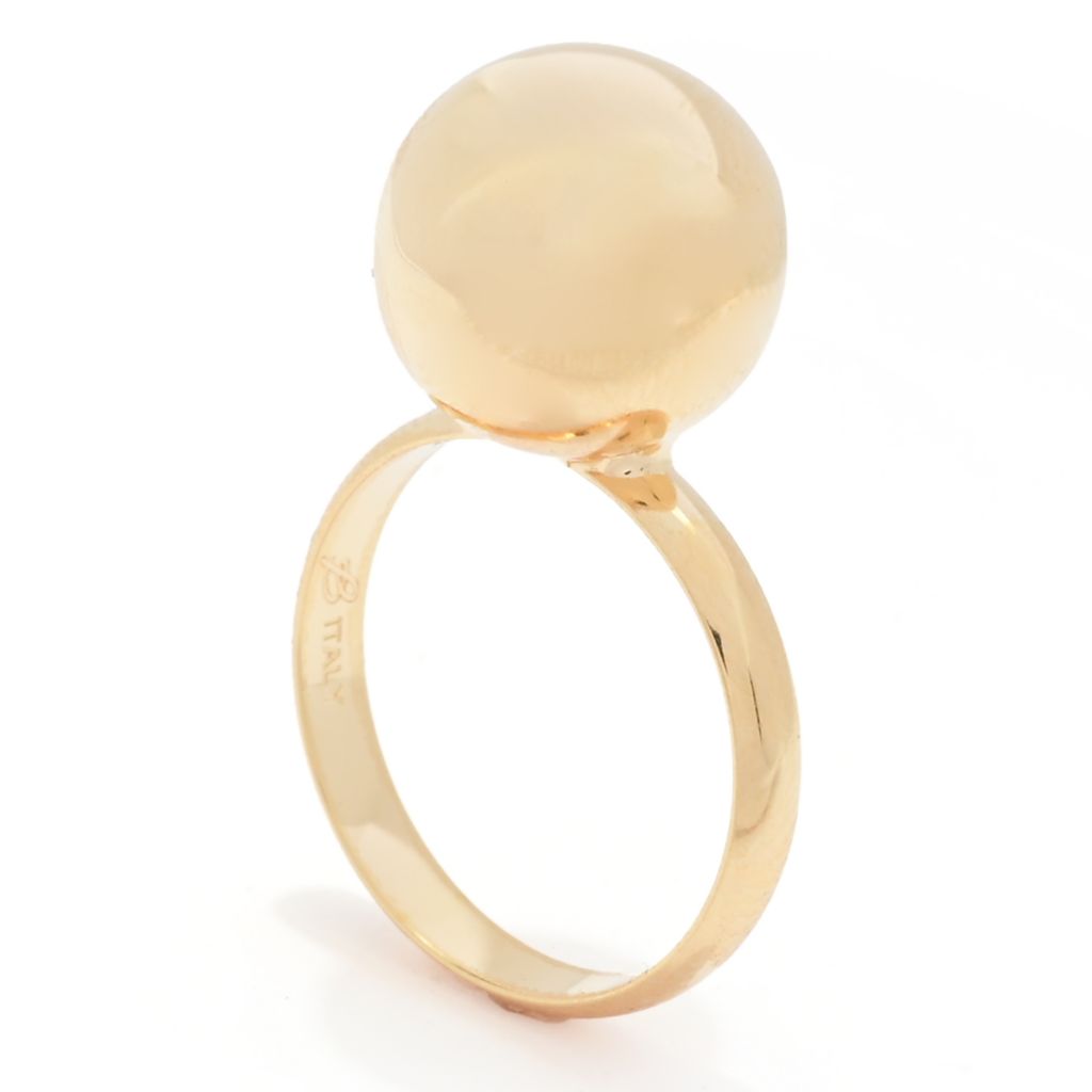 Toscana Italiana 18K Gold Plated 12mm Electroform Bead Statement Ring by Steals