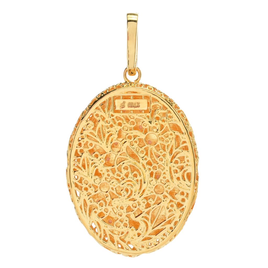Toscana Italiana "Flora Carta" Printed Paper & Enamel Filigree Pendant by Steals