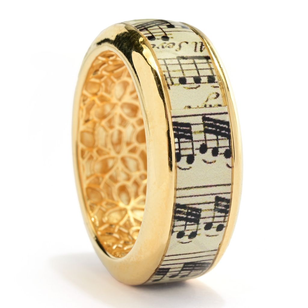 Toscana Italiana "Flora Carta" Printed Paper & Enamel Cigar Band Ring by Steals