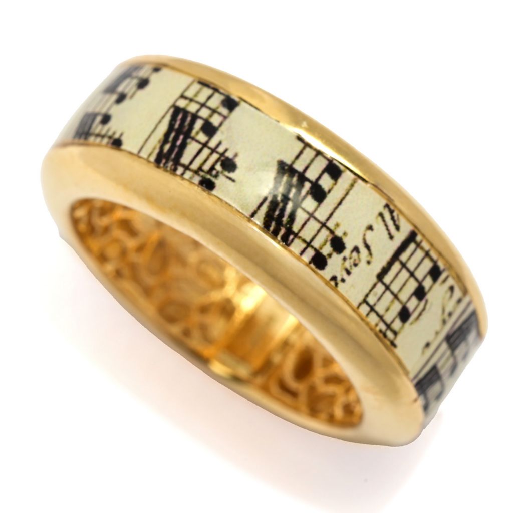 Toscana Italiana "Flora Carta" Printed Paper & Enamel Cigar Band Ring by Steals