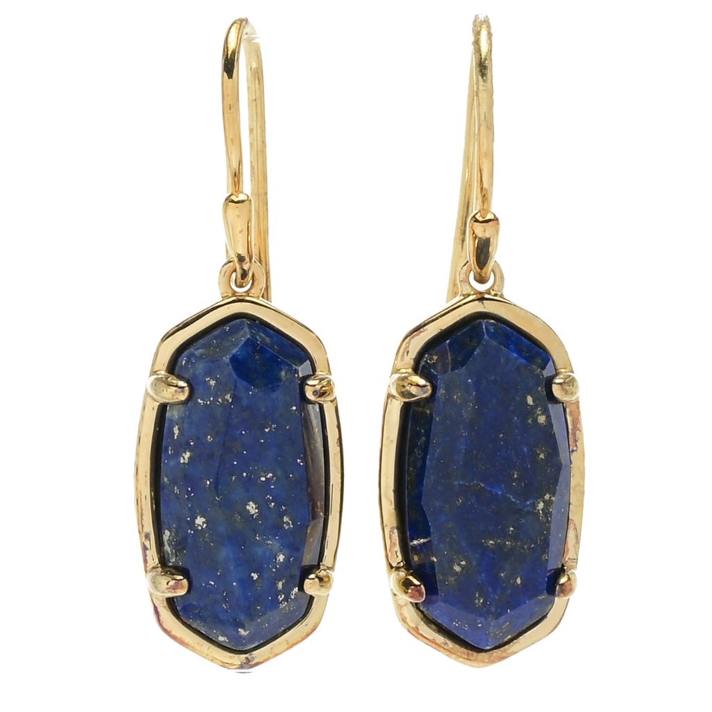 Kendra Scott Gold-tone Polished "Lee" 13.9x7.7mm Lapis Earrings by Steals