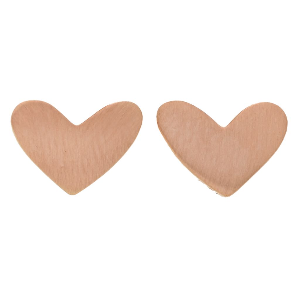 Kendra Scott 18K Rose Vermeil "Ari" Heart Shape Stud Earrings by Steals