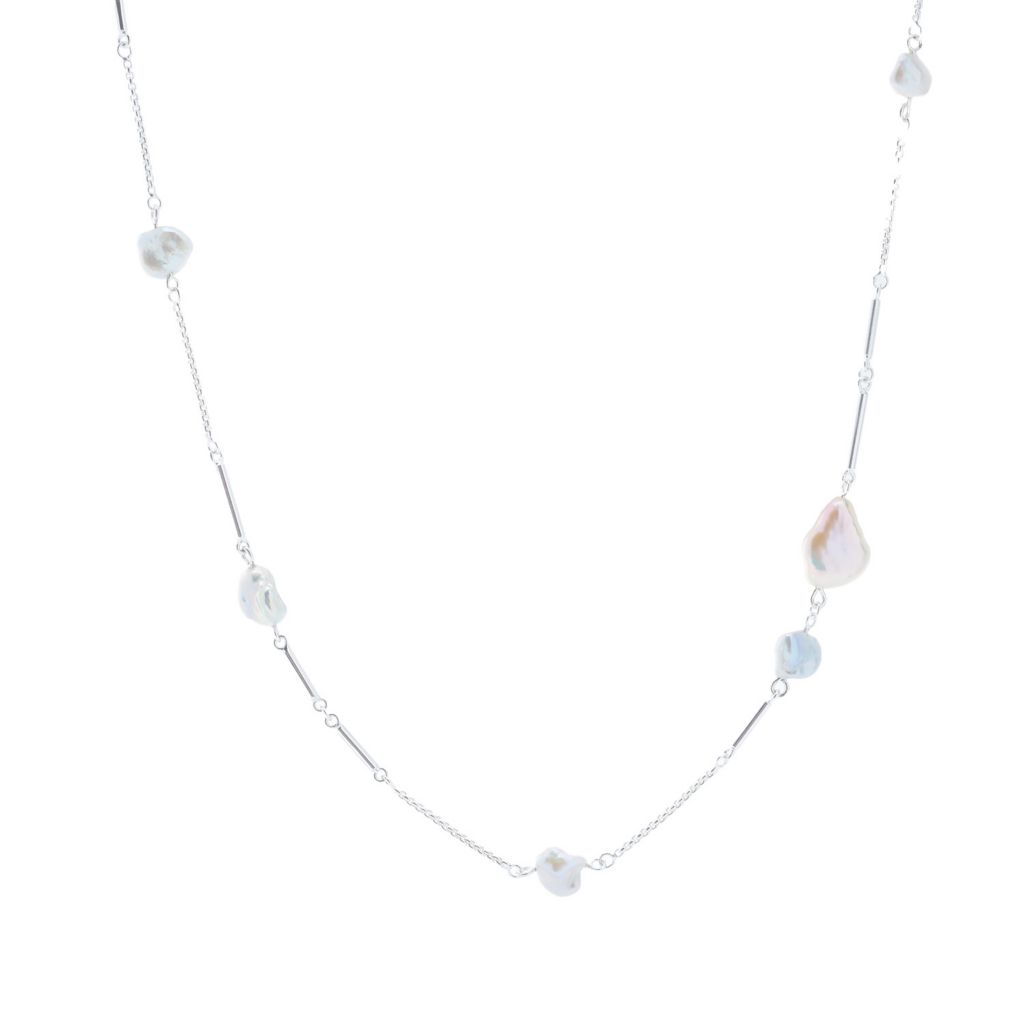 Kendra Scott 14K Gold Plated "Sabrina" Cultured Baroque Pearl Station Necklace by Steals