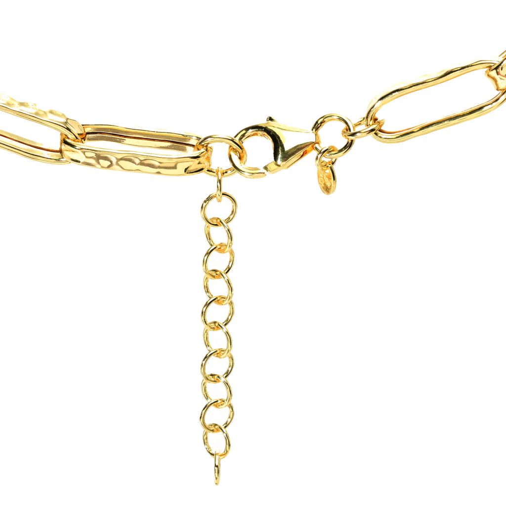 Toscana Italiana 18K Gold Plated Acqua Bagnata Choice of Gem Paperclip Necklace by Steals