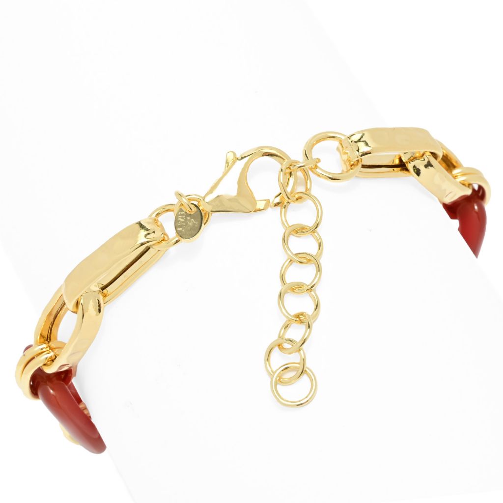 Toscana Italiana 18K Gold Plated Acqua Bagnata Choice of Gem Paperclip Bracelet by Steals