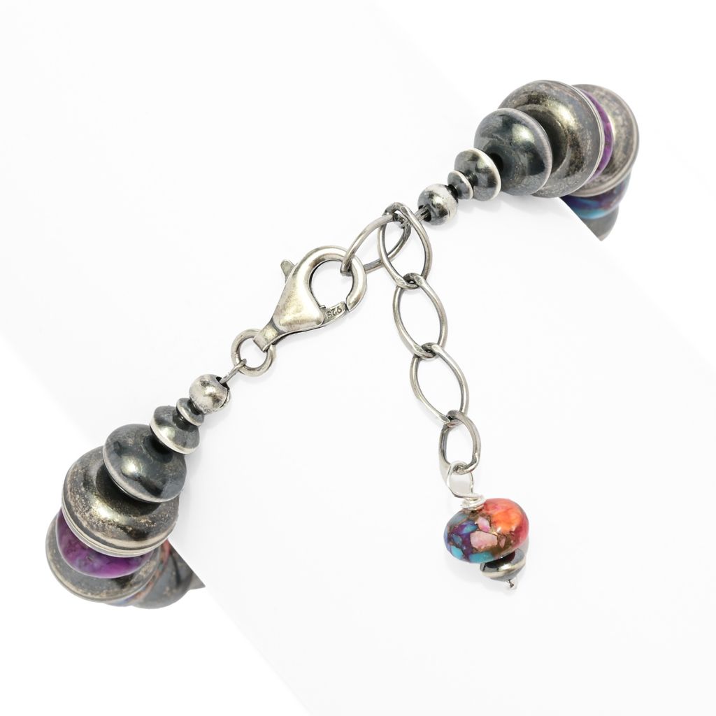 Southwest Elements "Statements" Purple Dahlia Kingman Turquoise Line Bracelet by Steals