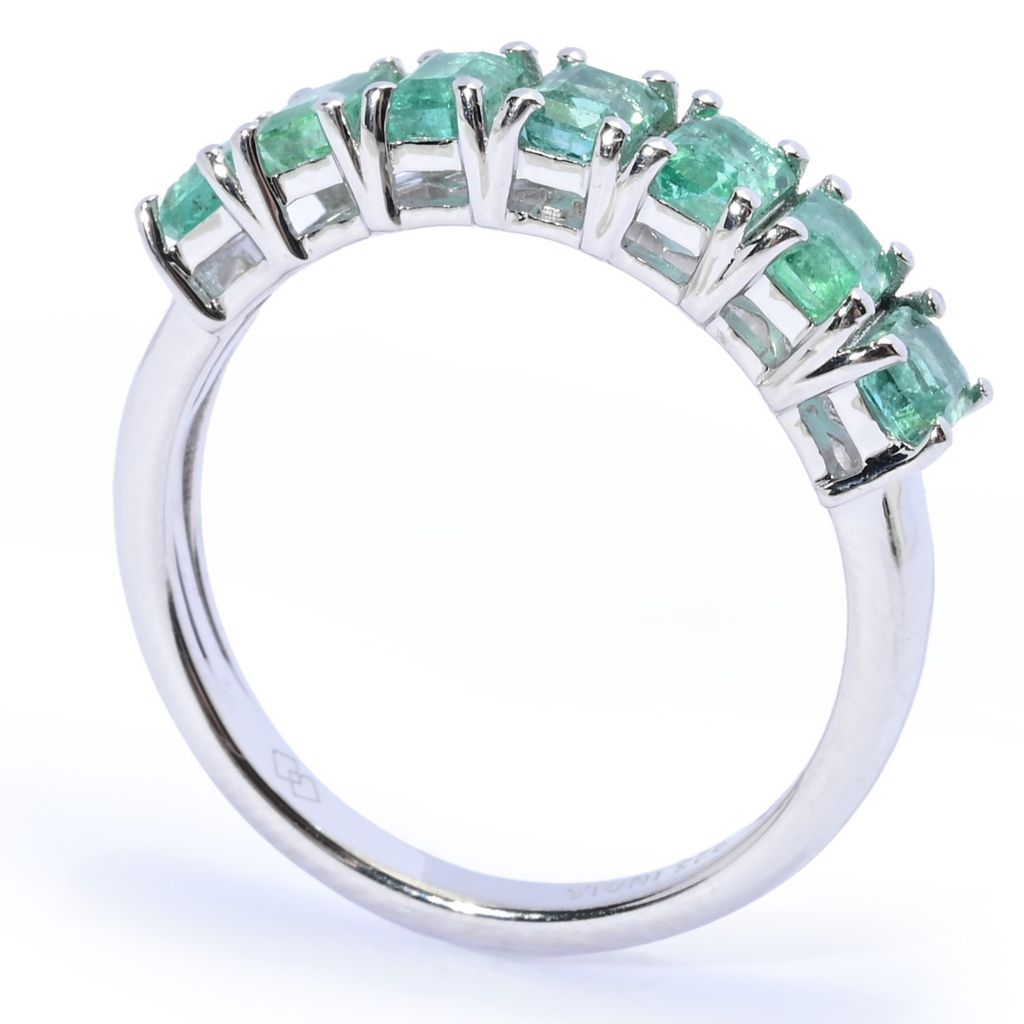 Gem Treasures 1.75ctw Octagon Shape Zambian Emerald 7-Stone Band Ring by Steals