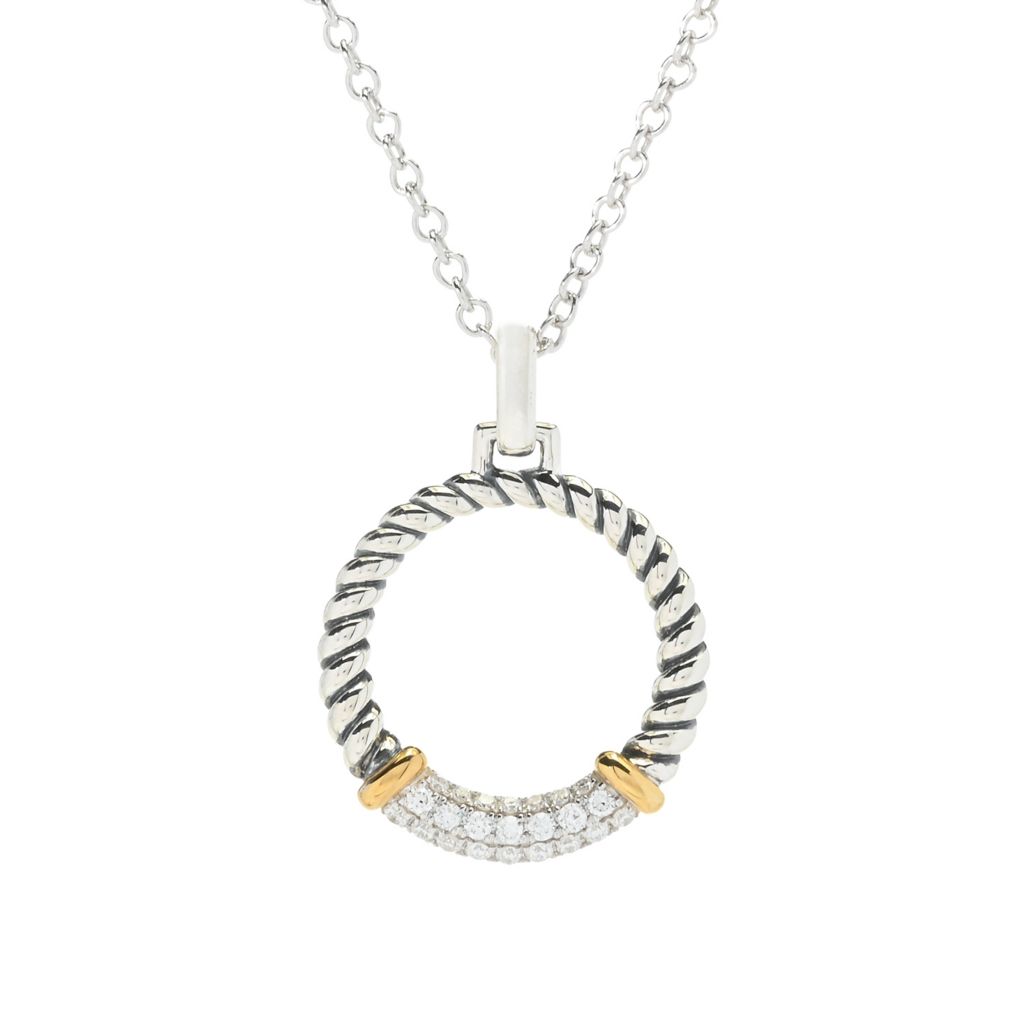 Melodia Diamonds 18K Vermeil 0.20ctw Lab Grown Diamond Circle Pendant w/ Chain by Steals