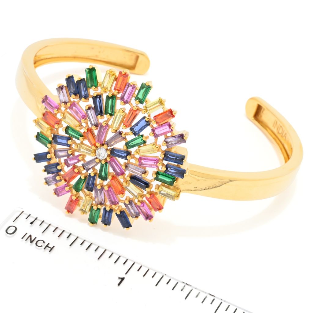"Color Crush" 18.34 DEW Simulated Gemstone Cuff Bracelet by Steals