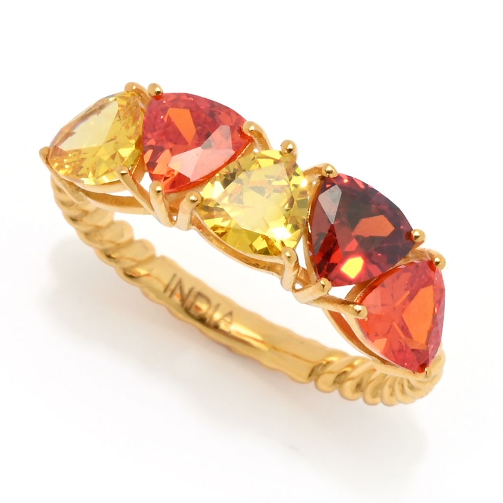 "Color Crush" Simulated Gemstone 5-Stone Twisted Stack Ring by Steals