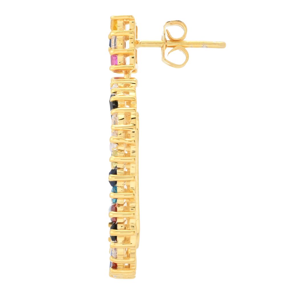 "Color Crush" Simulated Gem Baguette Open Drop Earrings by Steals