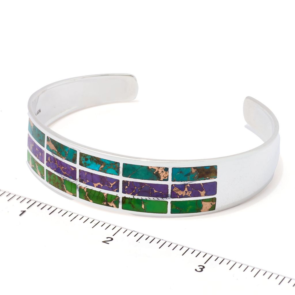 Southwest Elements Sterling Silver Colors of Mohave Turquoise Bracelet by Steals