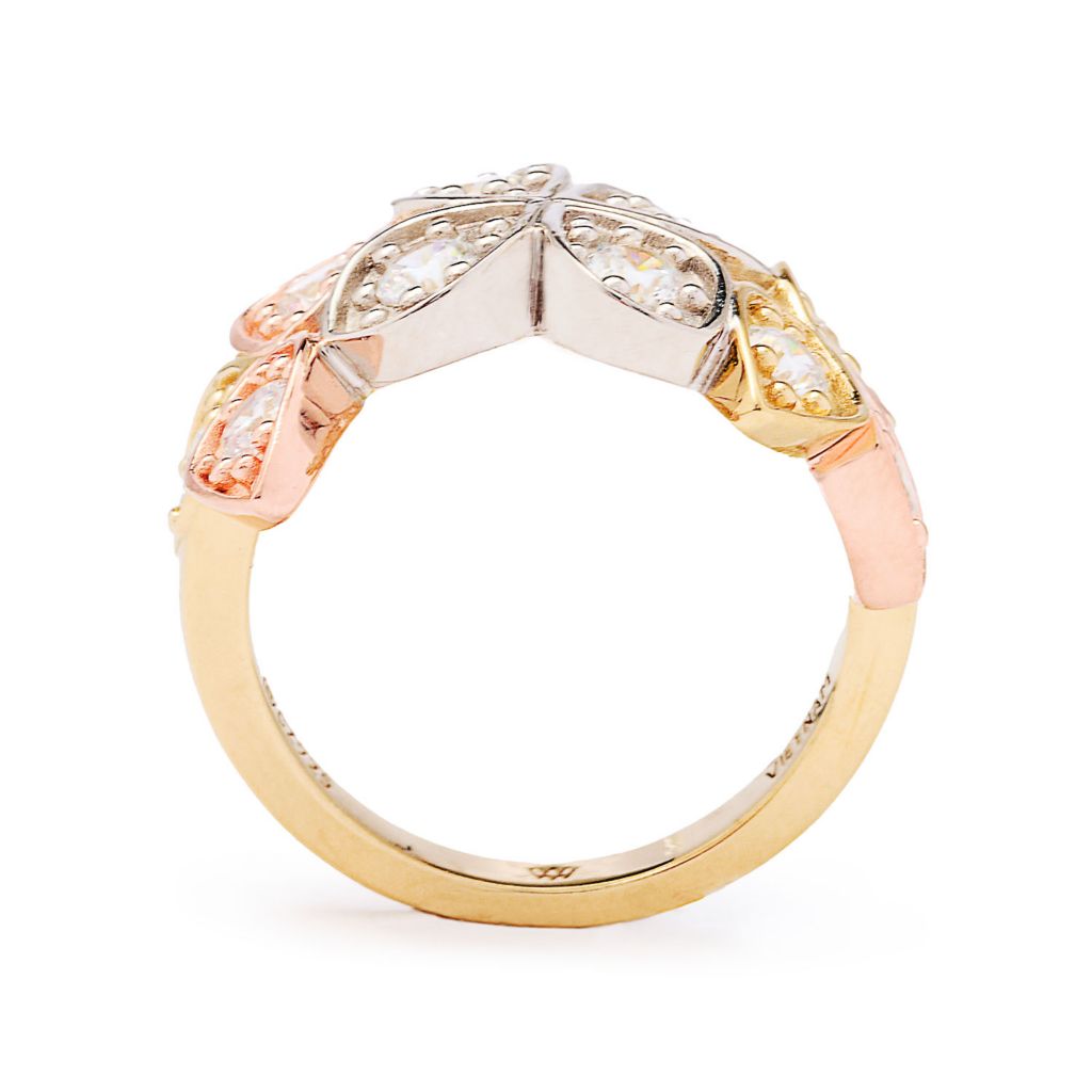 Brilliante Tri-Color 1.00 DEW Simulated Diamond Flower Ring by Steals