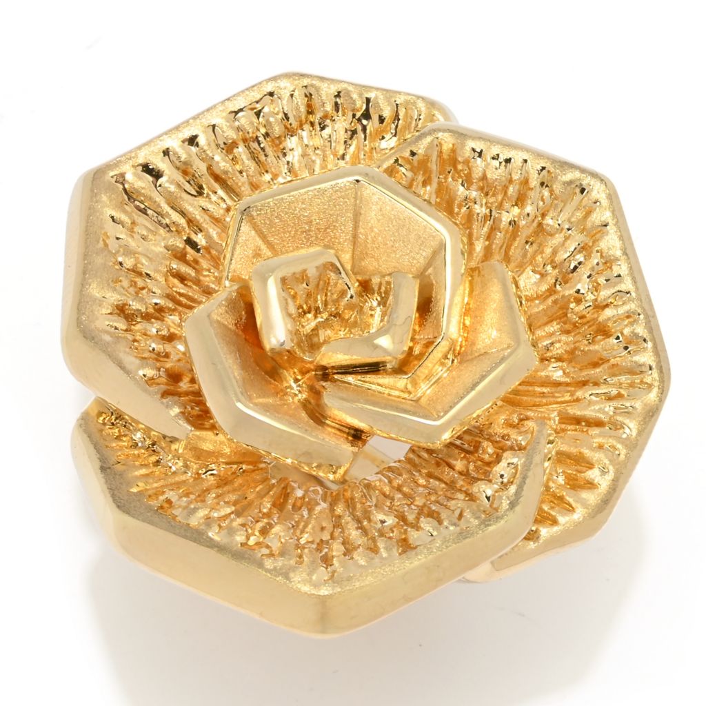 Graziella 23K Gold Plated Electroform Rose Ring by Steals