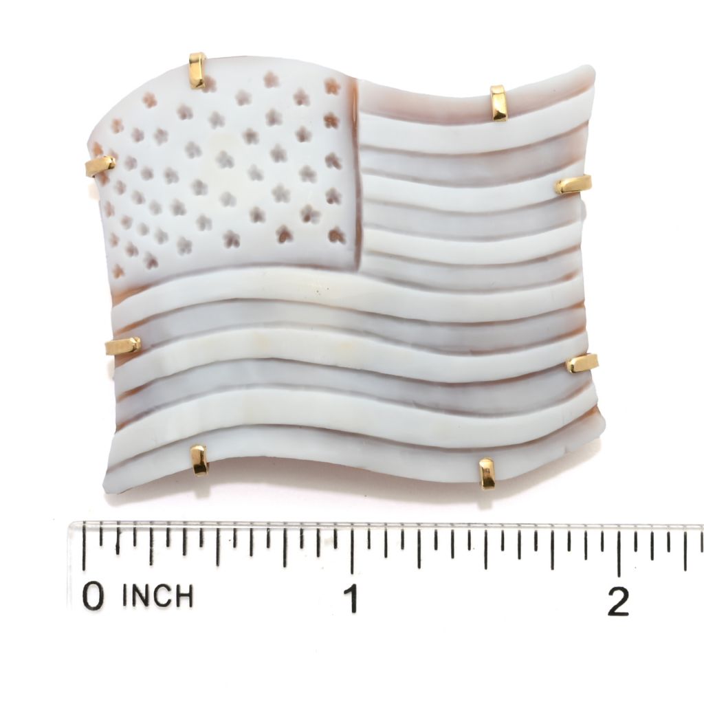 Cameo Italiano "Elysse" American Flag Shell Cameo Brooch/Pendant by Steals