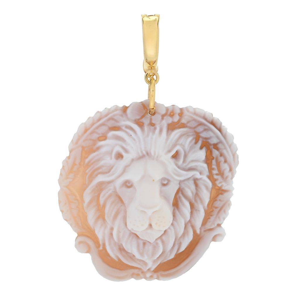 Cameo Italiano "Elysse" Choice of Jungle Animal Shell Cameo Enhancer Pendant by Steals