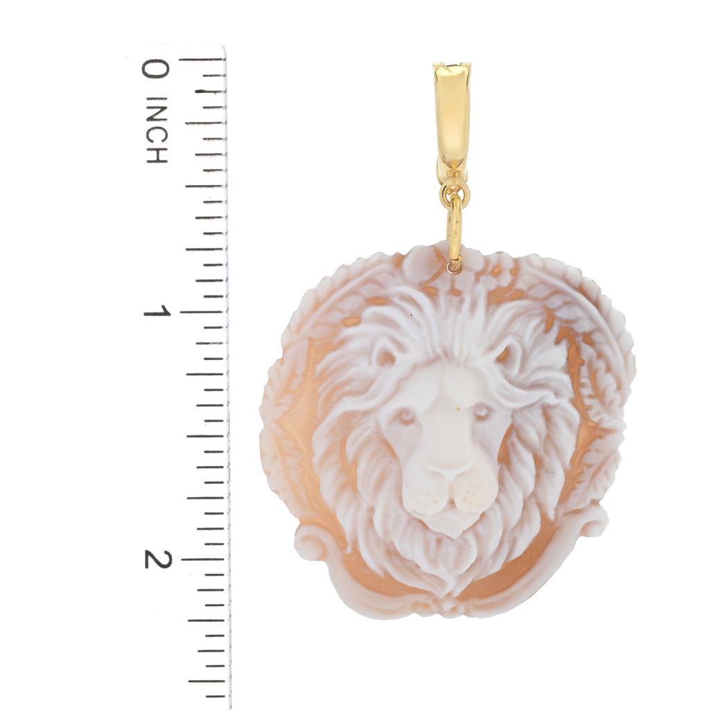 Cameo Italiano "Elysse" Choice of Jungle Animal Shell Cameo Enhancer Pendant by Steals
