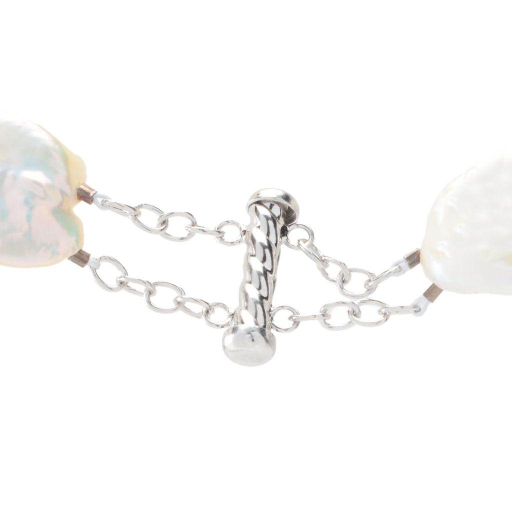 Far East Jewelry 19-22mm Freshwater Cultured Coin Pearl Strand Necklace by Steals