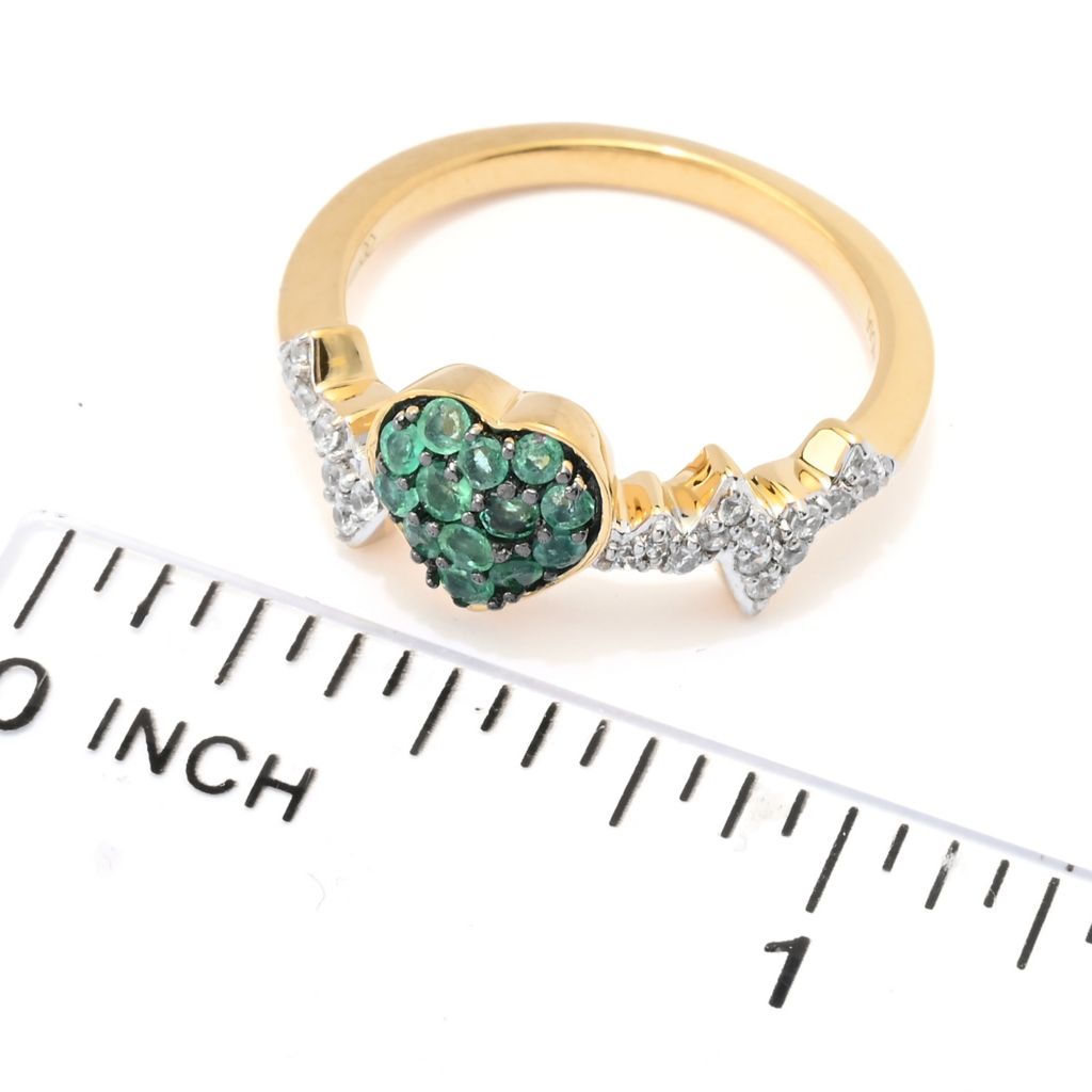 Gem Treasures Choice of Precious Gemstone & Zircon Heartbeat Ring by Steals