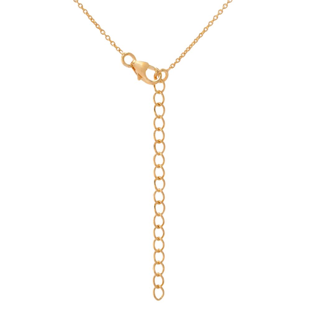 MUSE 18K Gold Plated 2.77ctw Baguette Multi Gemstone Pendant w/ Chain by Steals