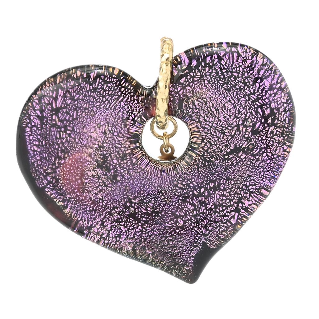 Il Murano di Francesca 44x38mm Murano Glass Metallic Heart Pendant by Steals