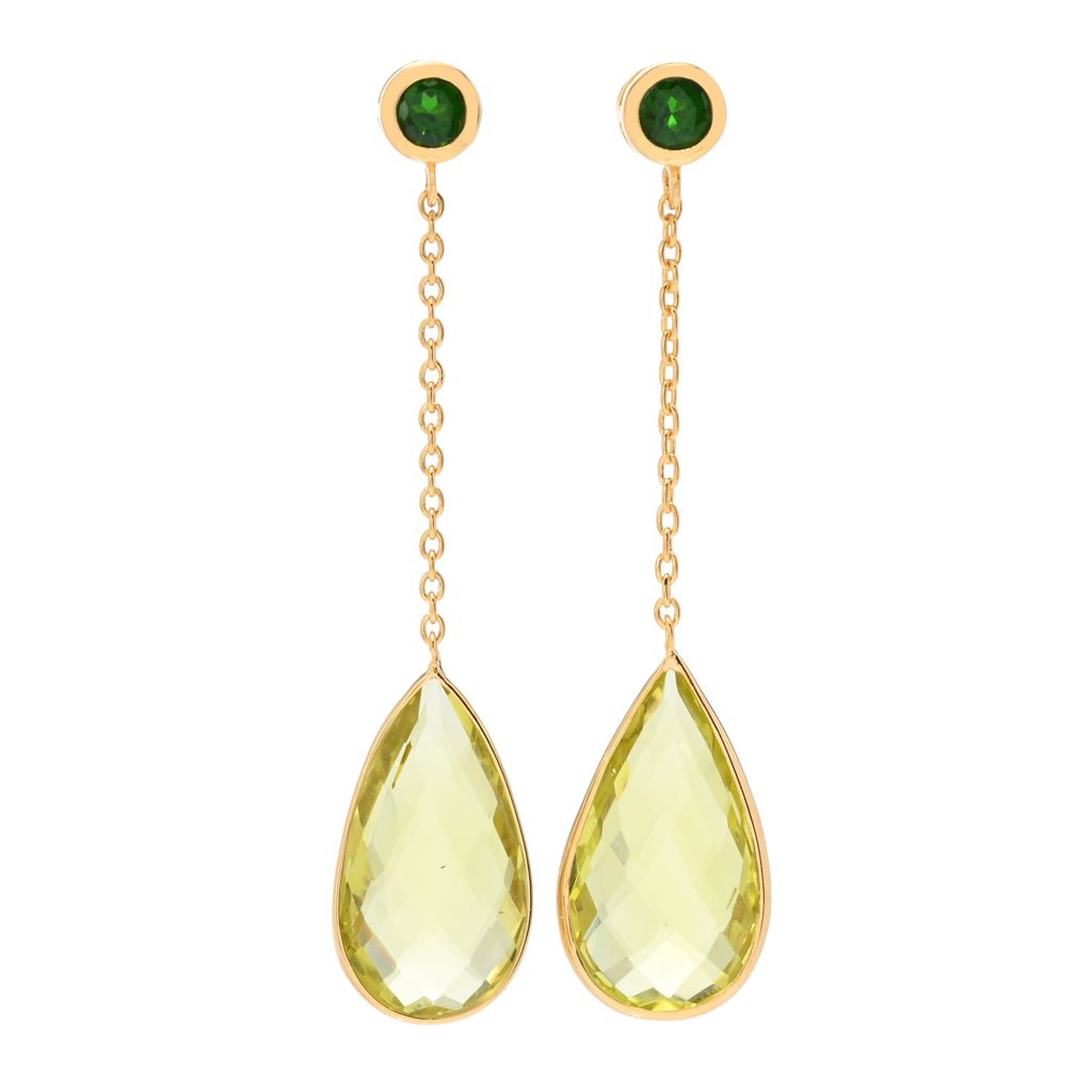 Claire Vessot Designs 14K Gold Plated Choice of Pear Shape Gem Drop Earrings by Steals