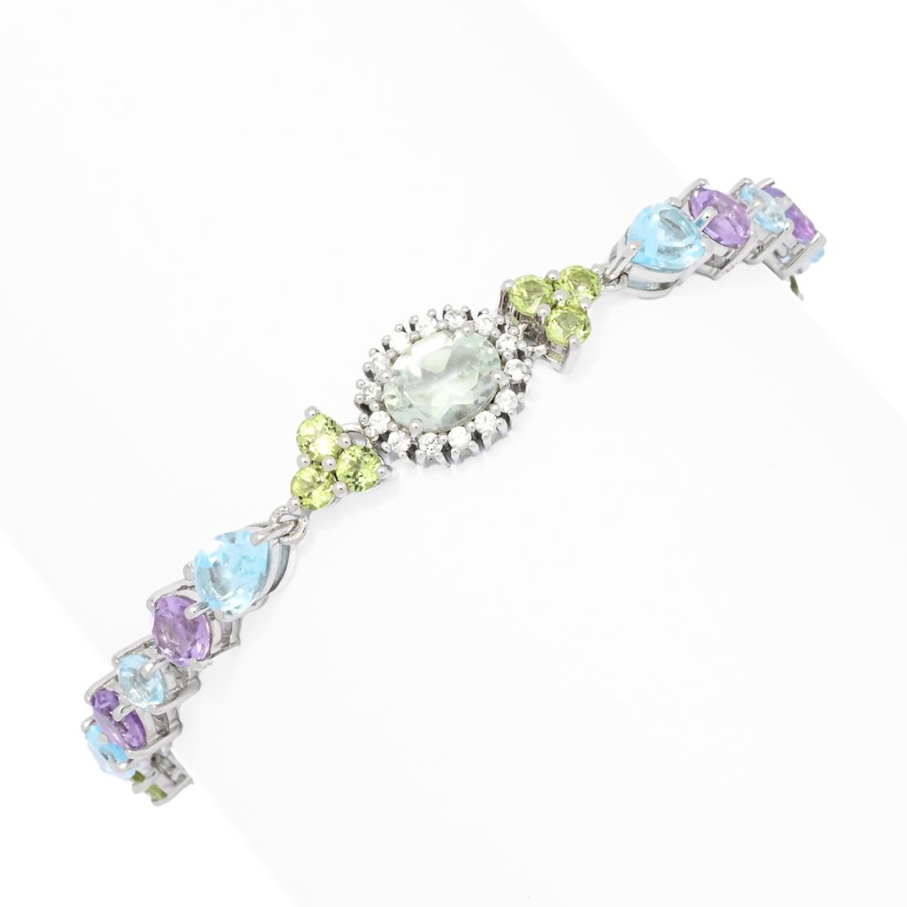 Claire Vessot Designs 15.05ctw Multi Gemstone Floral Inspired Line Bracelet by Steals