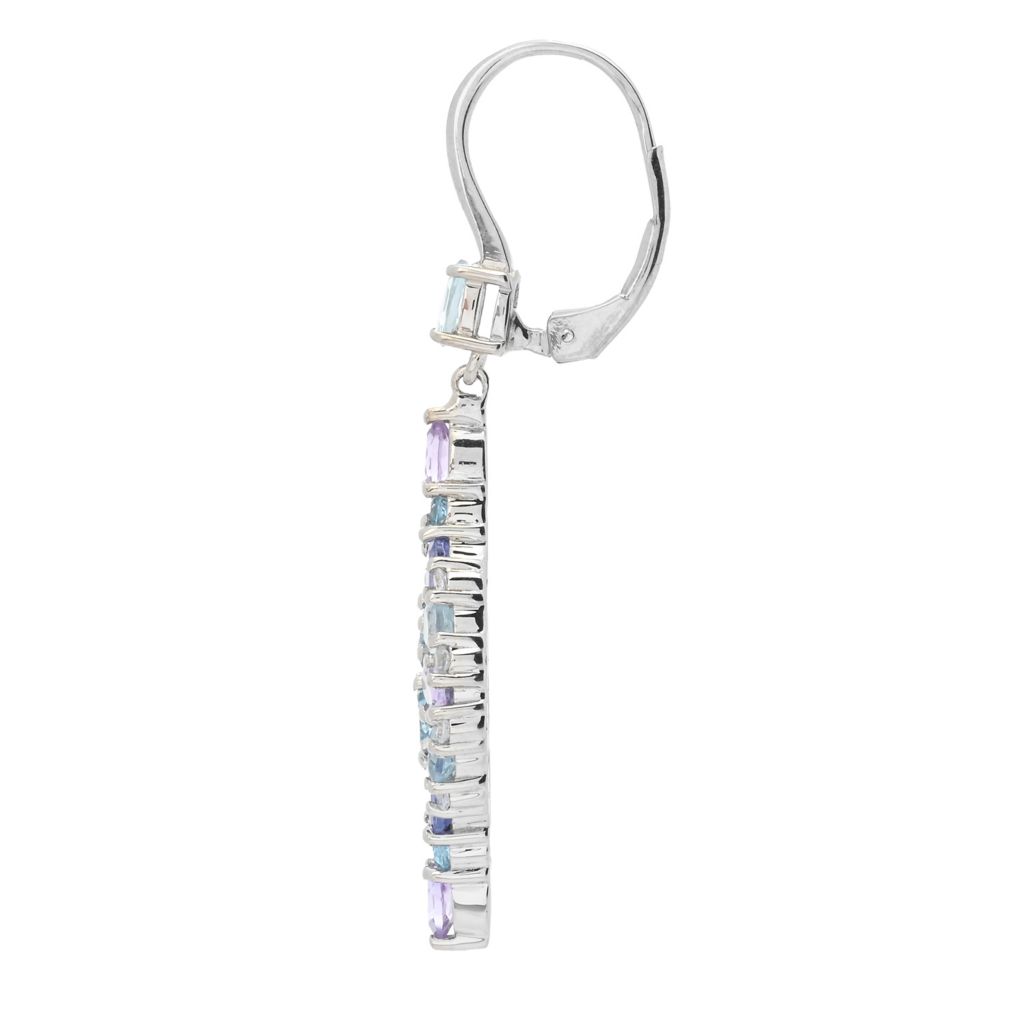 Claire Vessot Designs 5.06ctw Topaz, Amethyst, Tanzanite & Zircon Drop Earrings by Steals