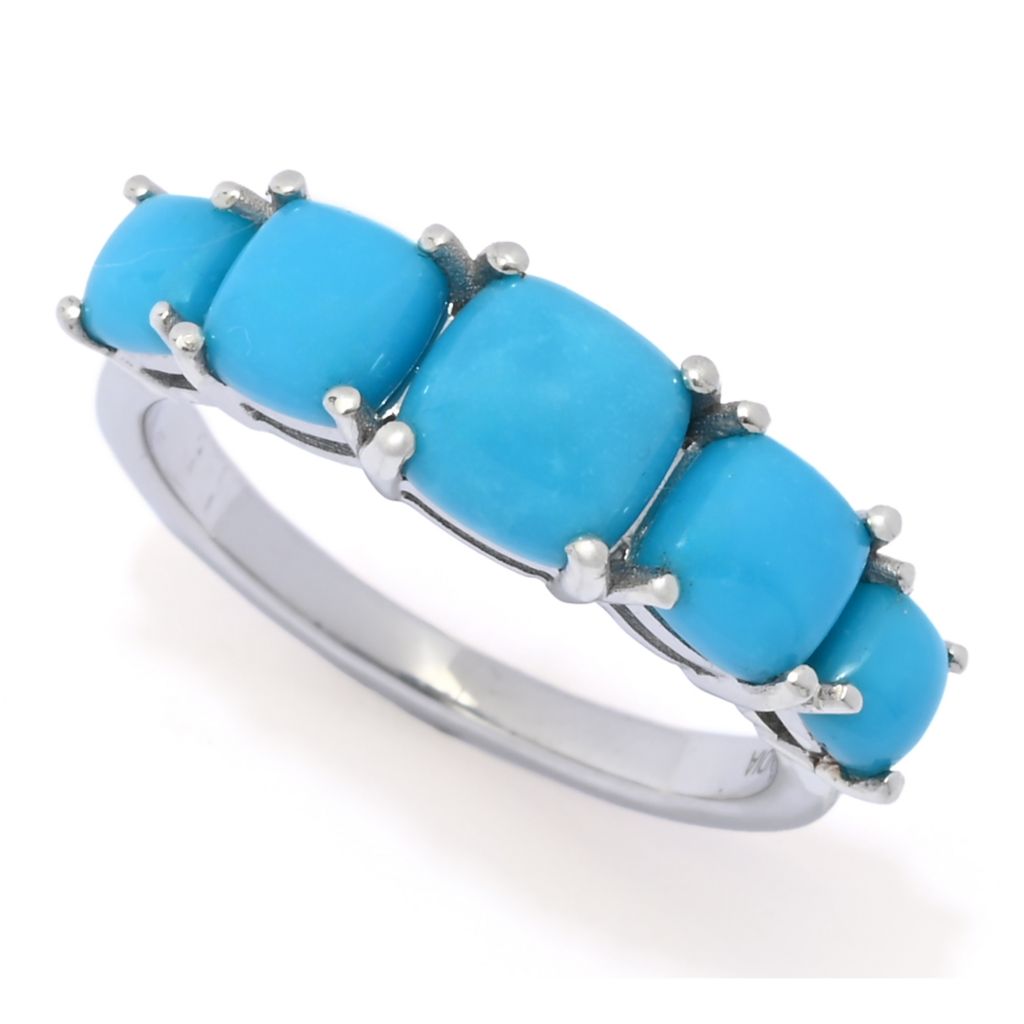 Gem Treasures Sleeping Beauty Turquoise Graduated 5-Stone Ring by Steals