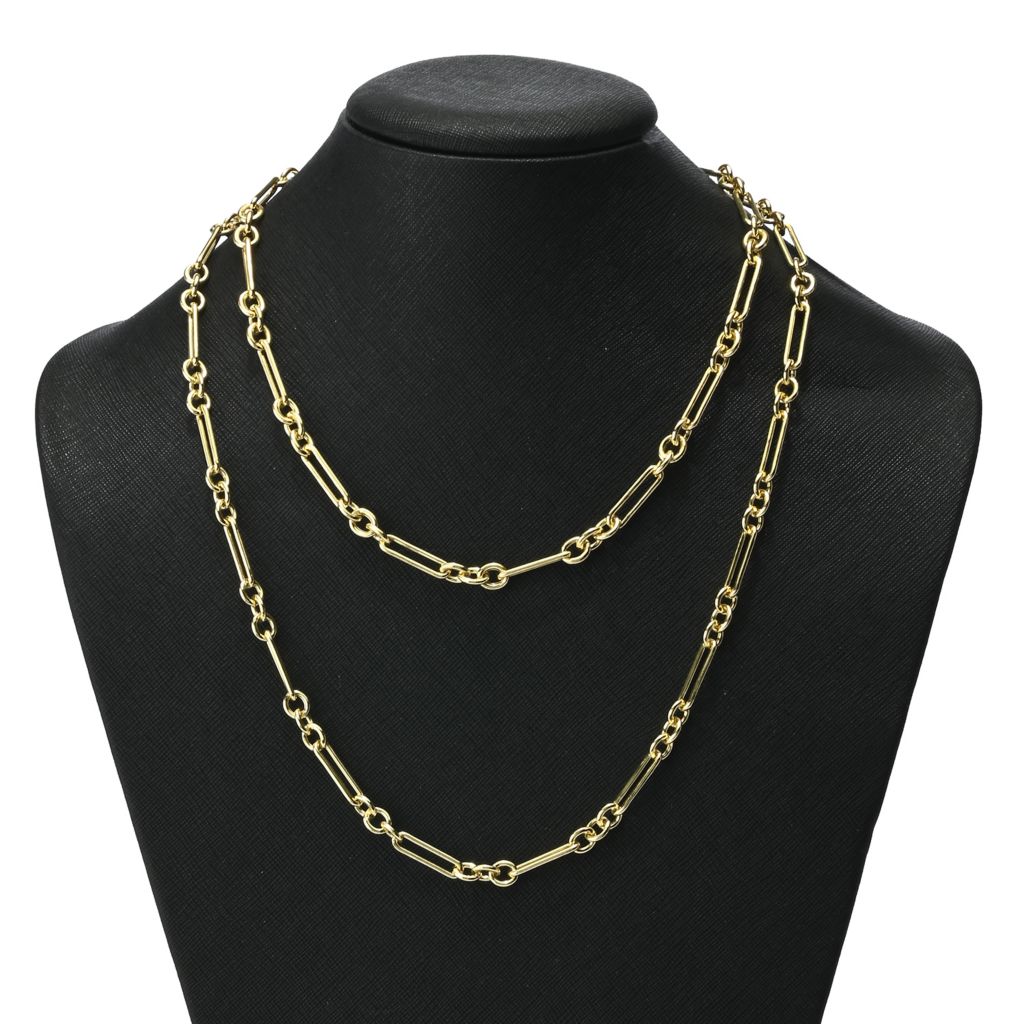 Toscana Italiana 18K Gold Plated Choice of Length Alternating Link Necklace by Steals