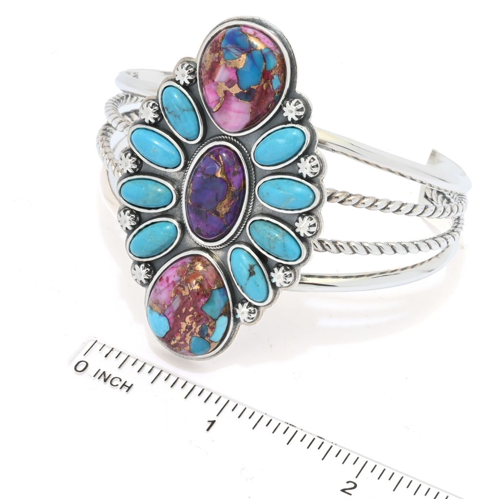Southwest Elements "Statements" Colors of Turquoise Slip-on Cuff Bracelet by Steals