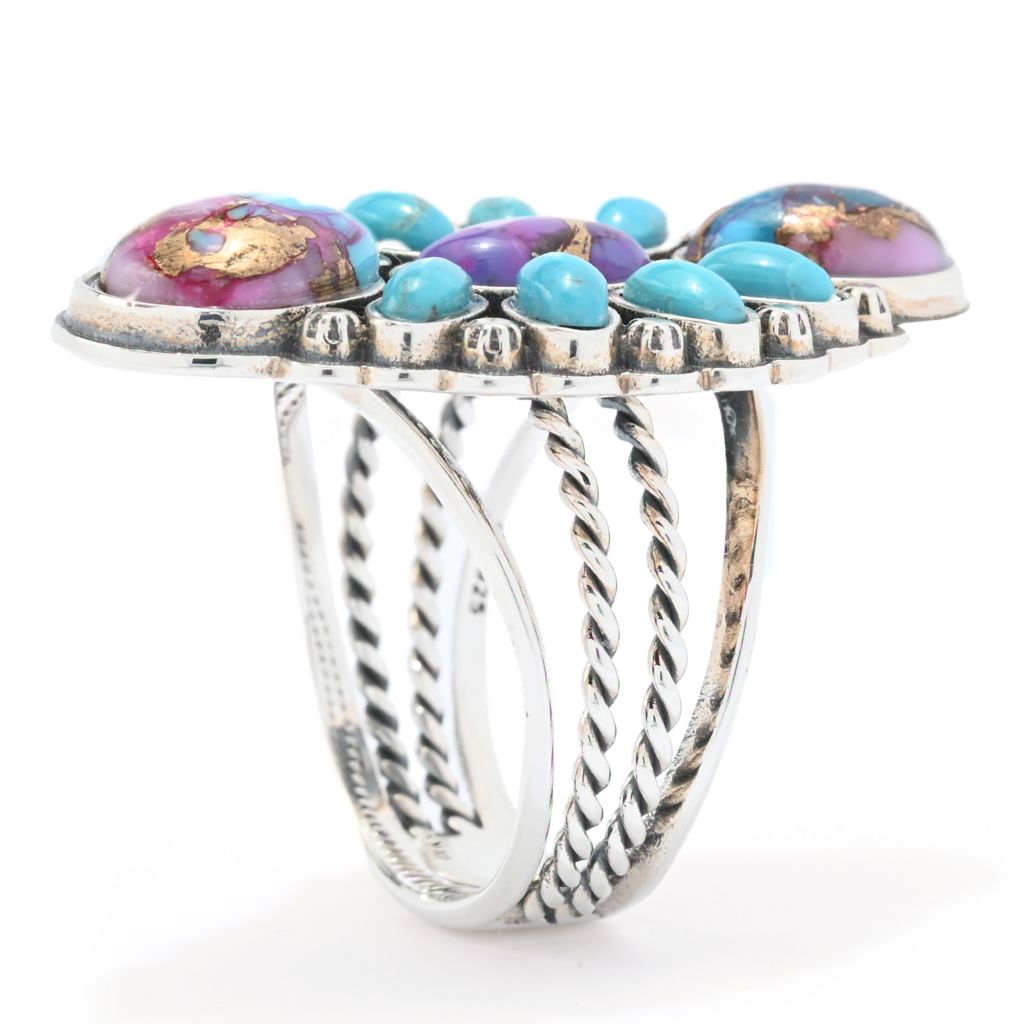 Southwest Elements "Statements" Colors of Turquoise Braided Ring by Steals