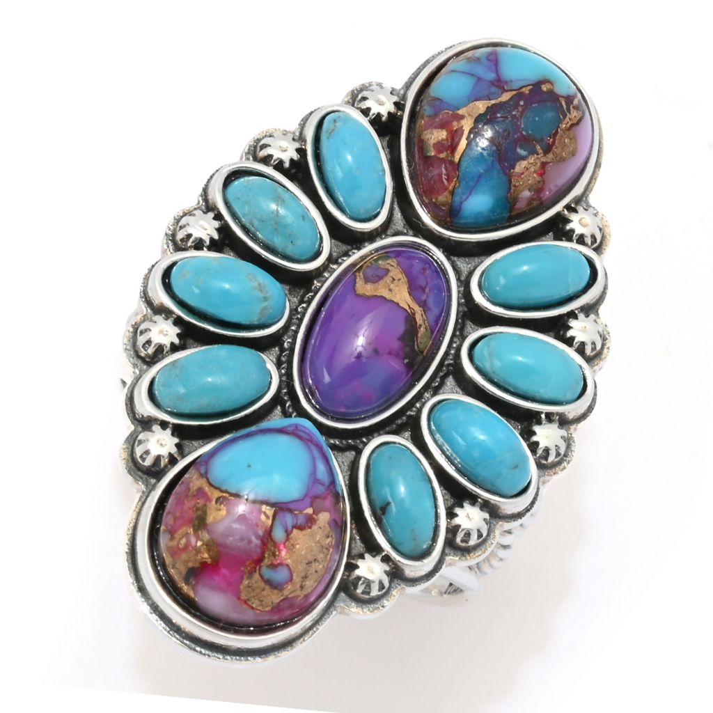 Southwest Elements "Statements" Colors of Turquoise Braided Ring by Steals