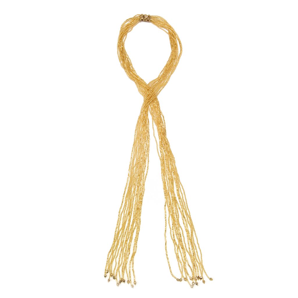 Il Murano di Francesca Choice of Color Murano Glass Bead Scarf Necklace by Steals