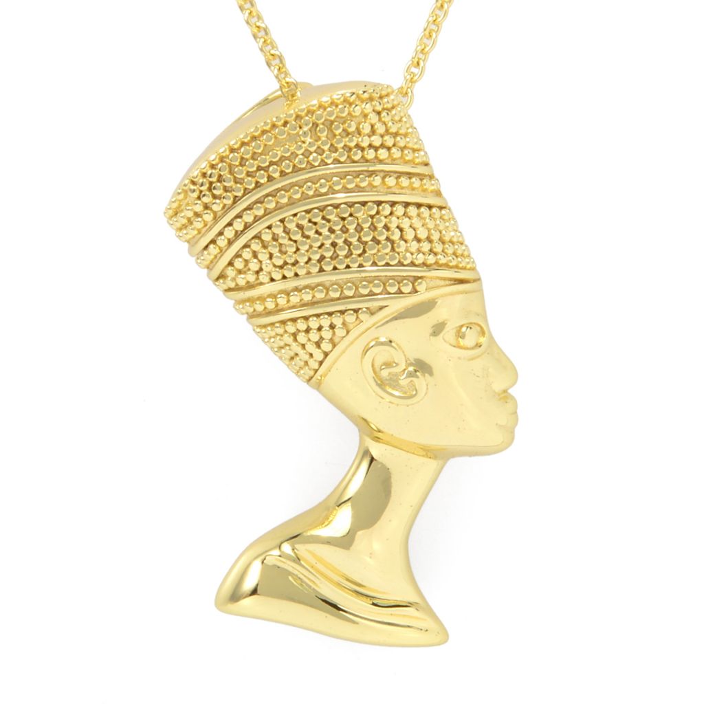 Passport to Egypt 18K Gold Plated Queen Nefertiti Pendant w/ 18"+2" Chain by Steals