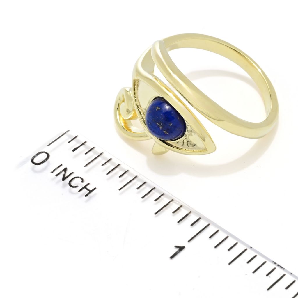 Passport to Egypt 18K Gold Plated 6mm Round Lapis Eye of Horus Wrap Ring by Steals