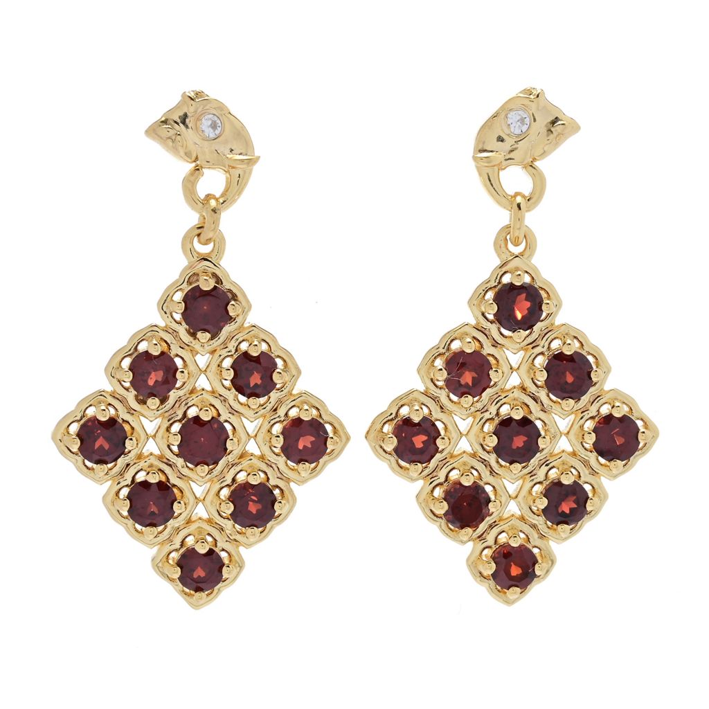 Passport to India Elephant 3.00ctw Red Garnet & Zircon Earrings by Steals