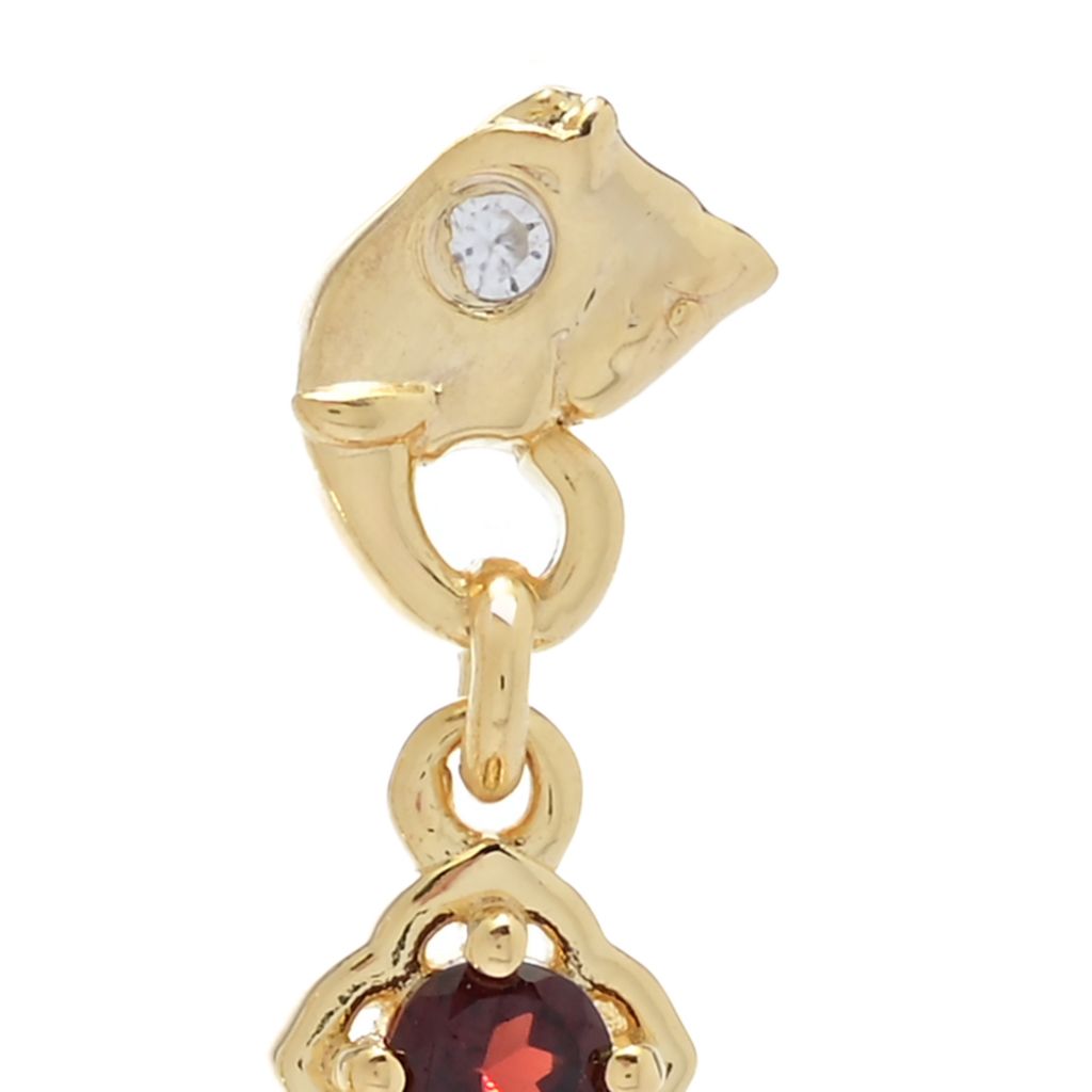 Passport to India Elephant 3.00ctw Red Garnet & Zircon Earrings by Steals