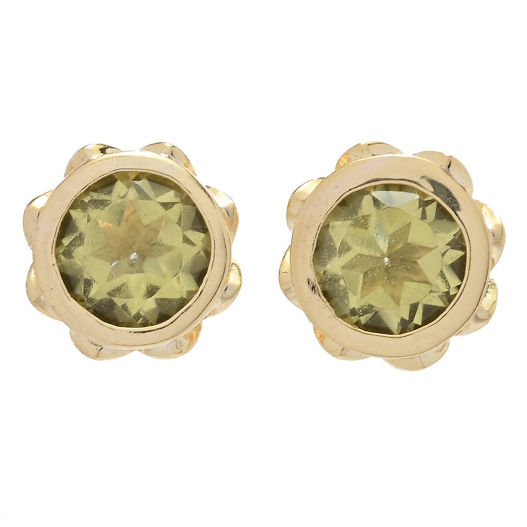 Passport to India 18K Gold Plated 2.38ctw Ouro Verde Lotus Flower Stud Earrings by Steals